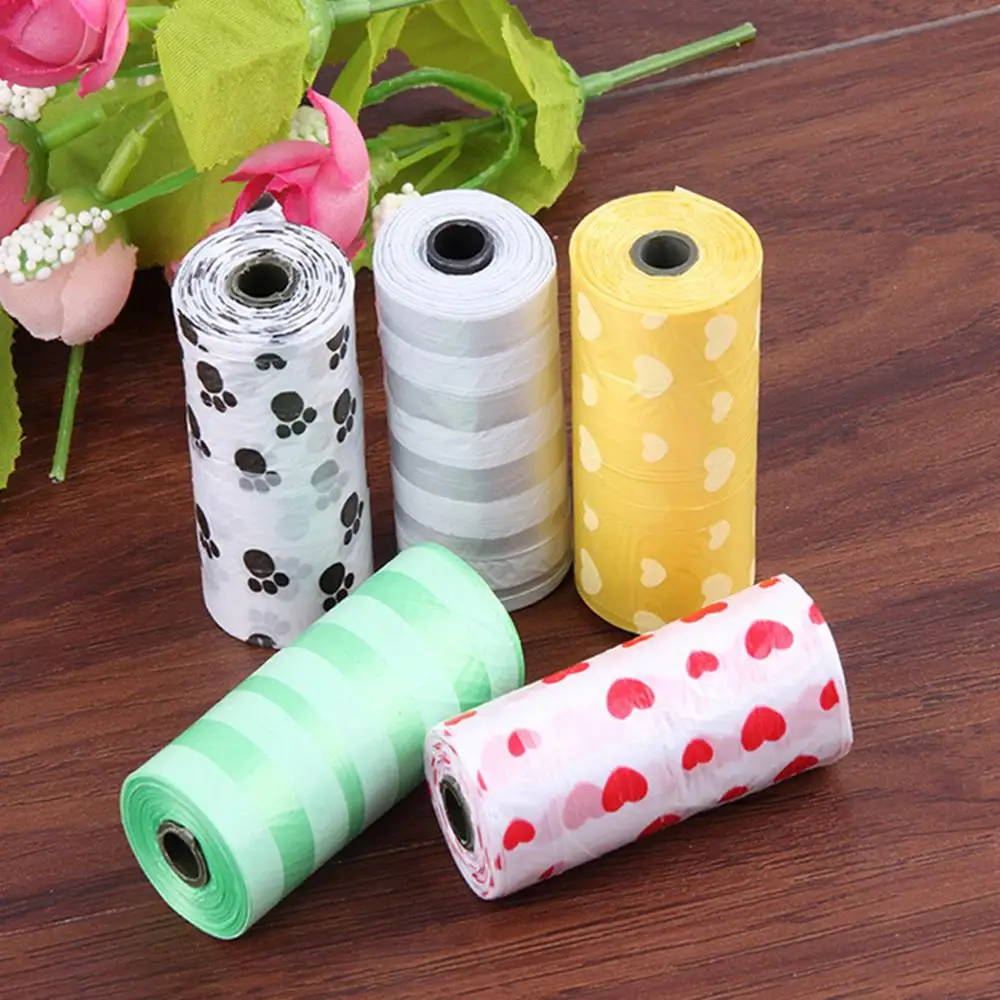 1PC/ Roll Pet Supplies Dog Waste Poop Bag With Printing Doggy Pick Up Pooper Bags Random Color | Дом и сад