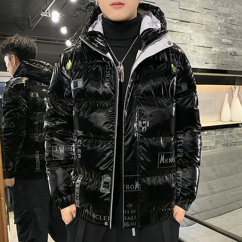 Winter down jacket men new white eiderdown hooded teenage student couples extra thick coat men