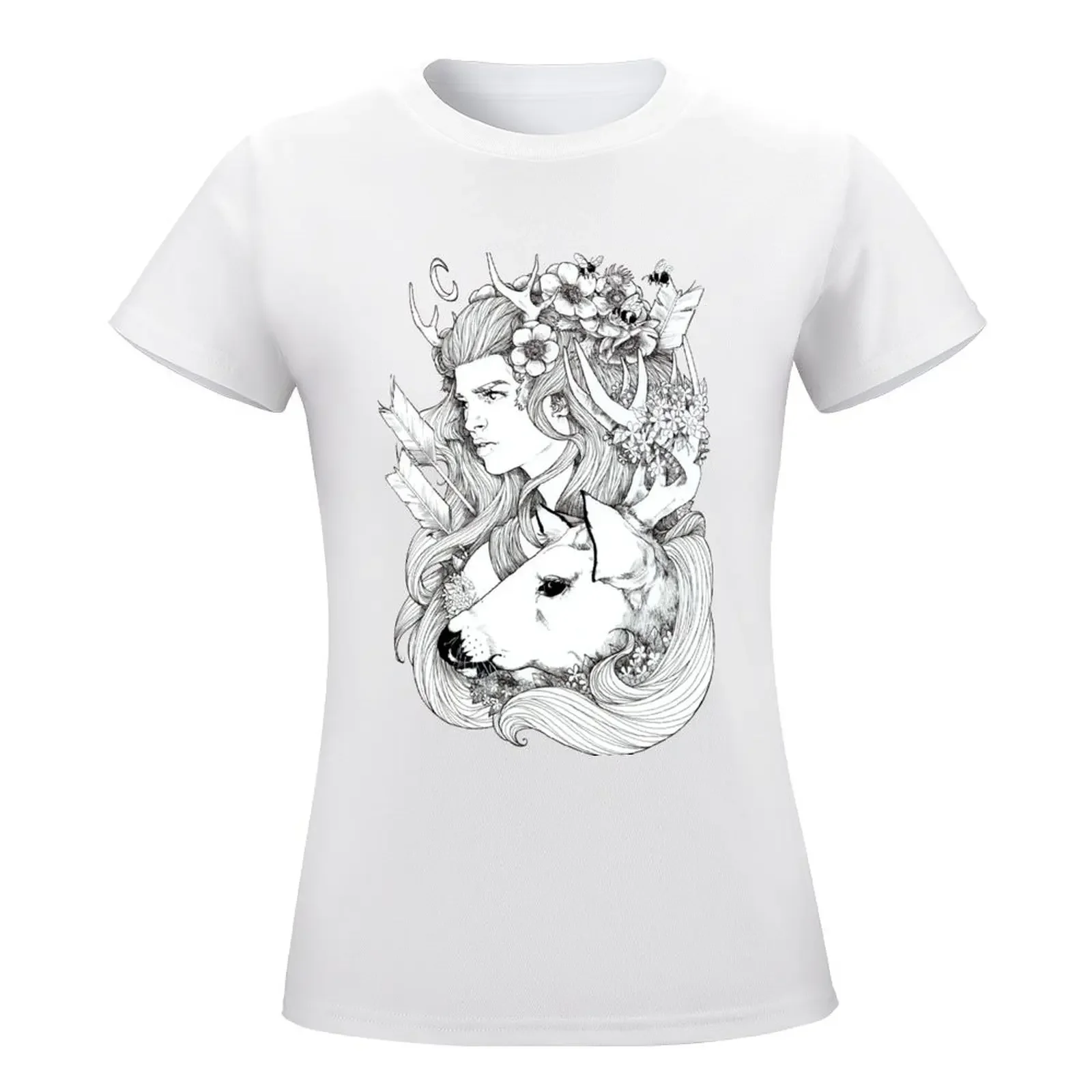 Футболка греческой богини Artemis женская одежда большого размера в Корейском стиле