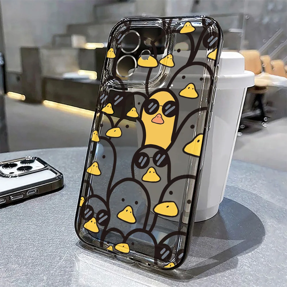 Фото Милый чехол с мультяшной уткой для девочек для IPhone 17 Pro Max 17 Air 16e 15 11 12 13 14 16 Pro Max X XR XS Специальный стильный защитный чехол №2
