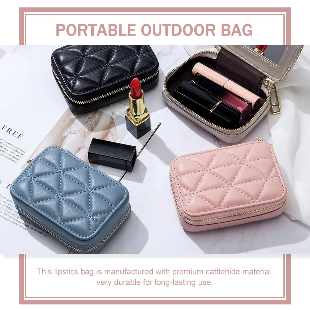 Сумка для губной помады косметички небольшая сумка хранения блестящая коровья