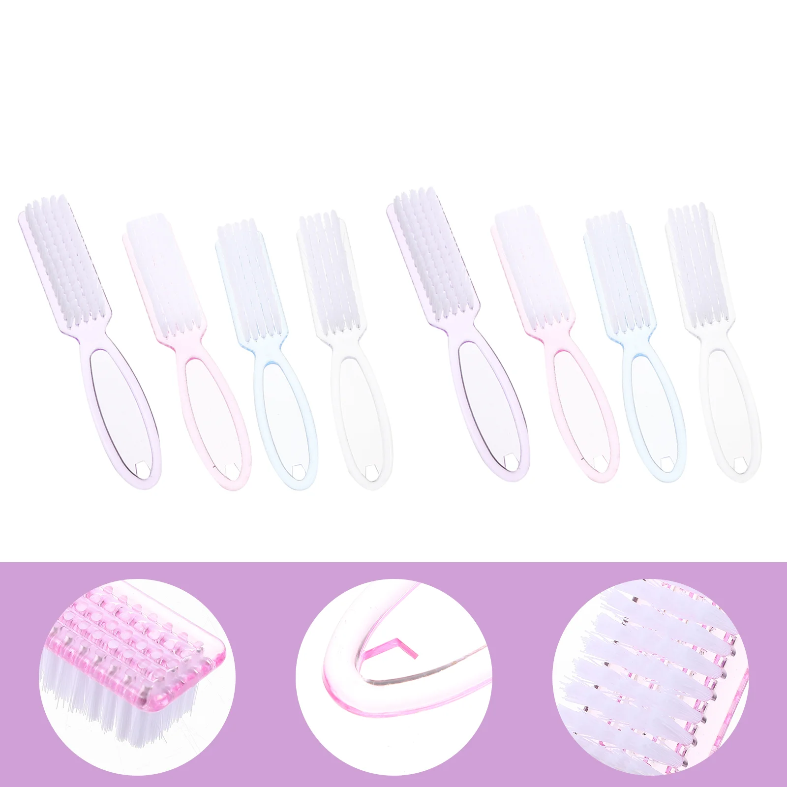 

8Pcs Nail Dust Brushes Nail Cleaning Brushes Manicure Fingernail Brushes