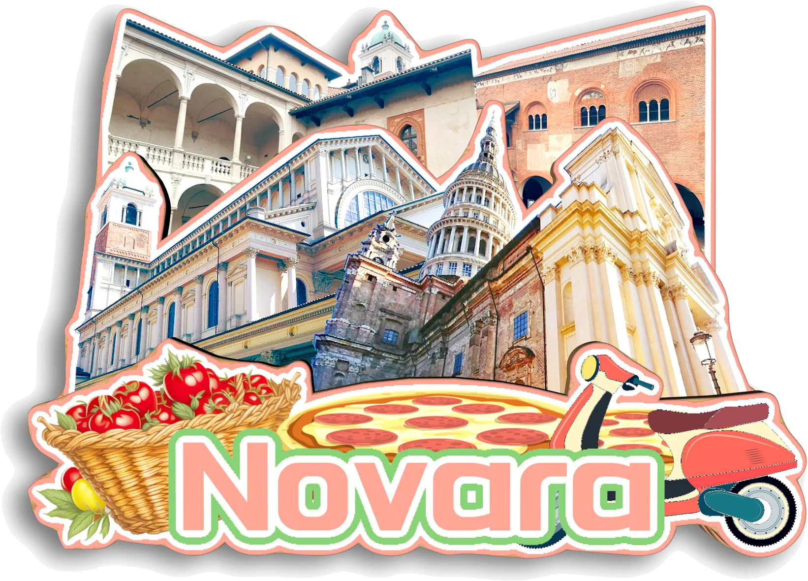 Sanremo Ancona Pesaro Fano Campobasso Termoli Torino Novara Alessandria Италия Магнит на холодильник Путешествия