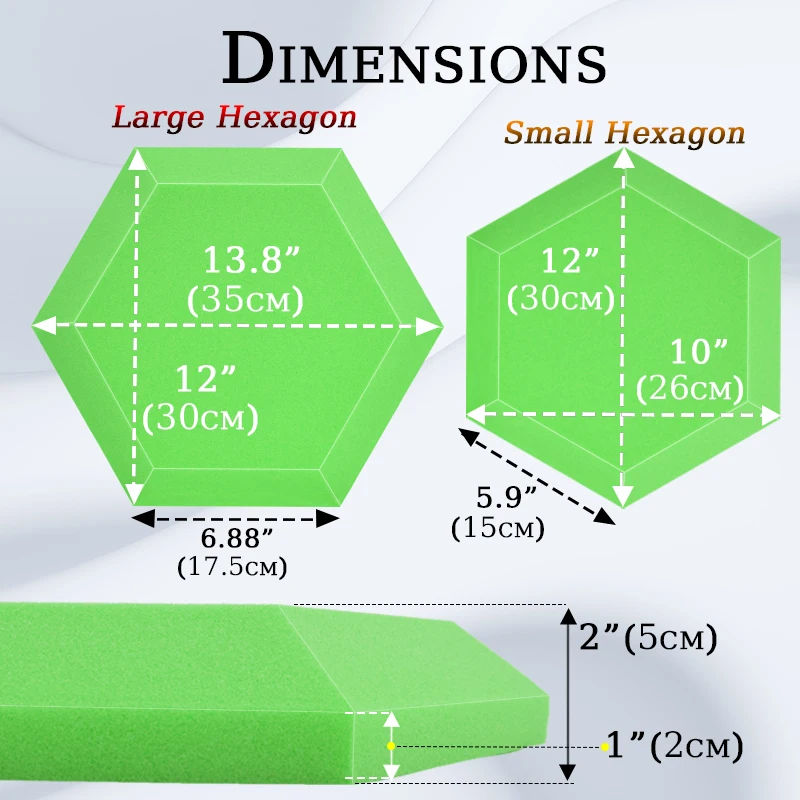 Шестигранная акустическая пена TOUO домашняя Звукоизоляционная студия 6/12/24 шт.