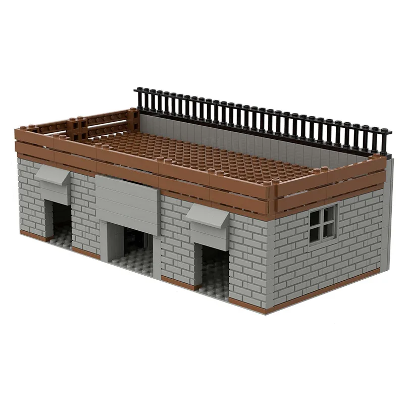 

WW2 Military Series World War II Army Training Base Fake Garage MOC Prison Model Building Blocks DIY Toys for children Gifts