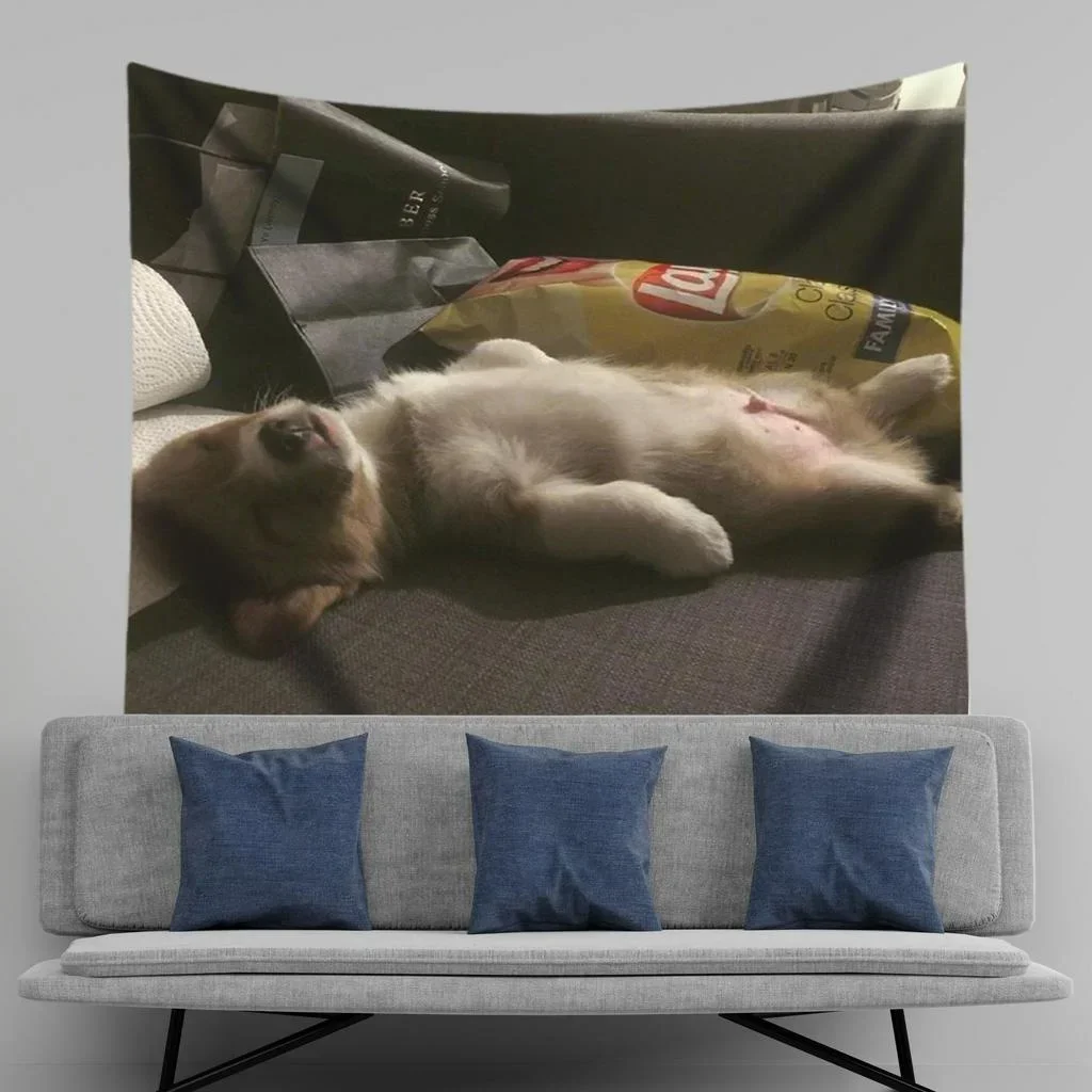 Гобелен Настенный Декор Милые Животные Собака Овцы Спальня Гостиная Корги