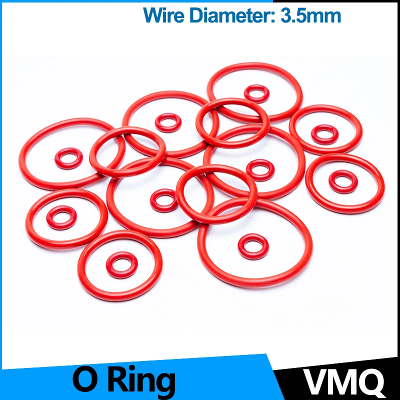 

VMQ Rubber O Sealing Ring Gasket Silicone Washers for Vehicle Repair, Professional Plumbing,Air Gas Connections WD3.5