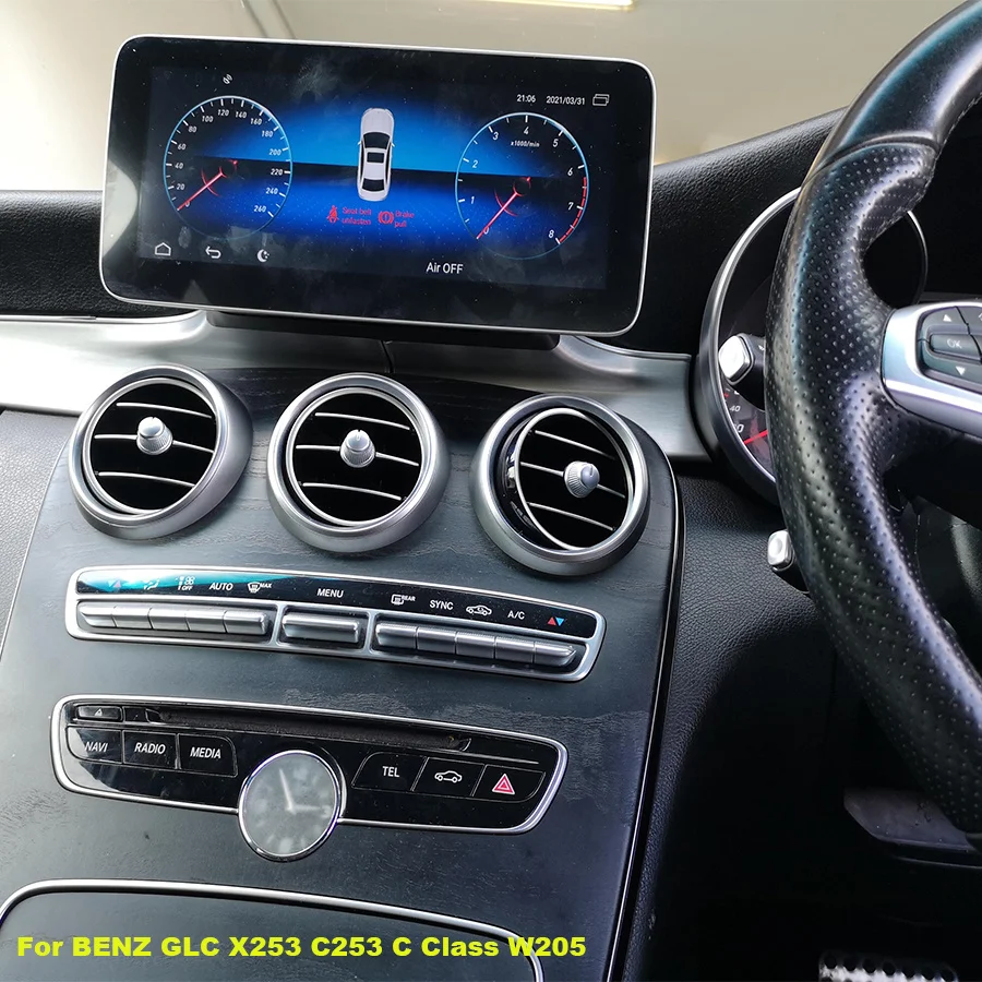 

Автомобильный радиоприемник 8 ядер Android для Mercedes Benz C Class W205 GLC Class X253 W446 2din стерео Gps Мультимедийная навигация без Dvd-плеера