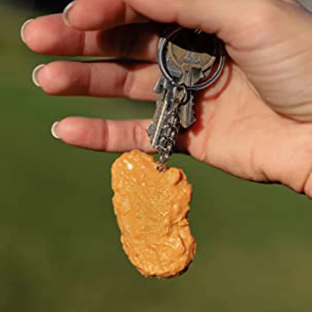 

New Fries Chicken Nuggets Fried Chicken Around Bag Pendants Food Pendant Imitation Food Keychains Key Rings Key Chains
