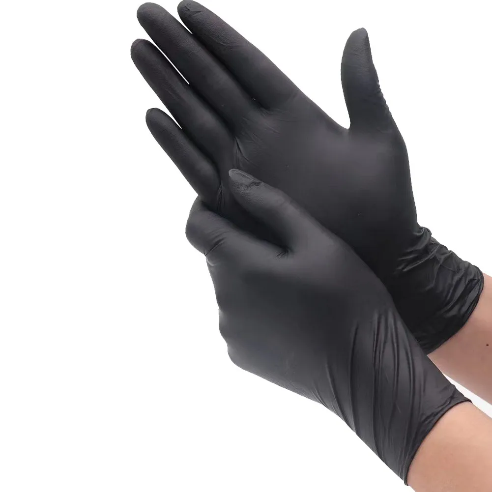 

20PCS Disposable PVC Gloves Tattoo Black Gloves High Elastic Synthetic Protective Gloves Food Grade Powder-free