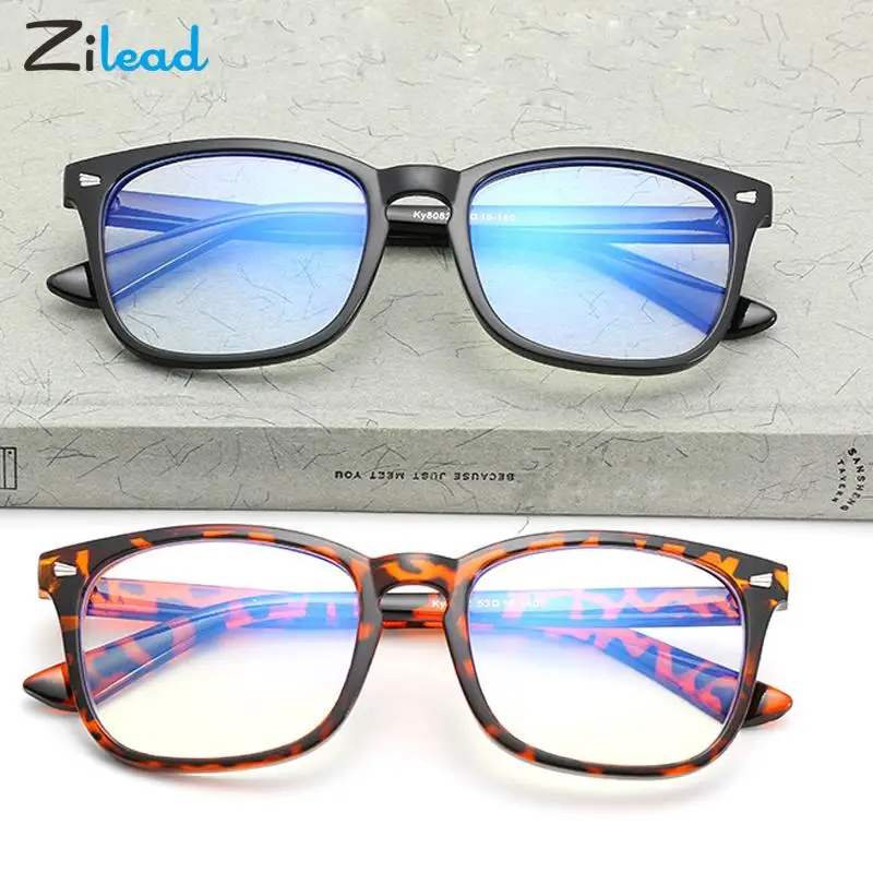 

Zilead Computer Anti-blue Light Reading Glasses Women Retro HD Transparent Square Bluelight Presbyopic Eyewear Diopters+1 1.5 4