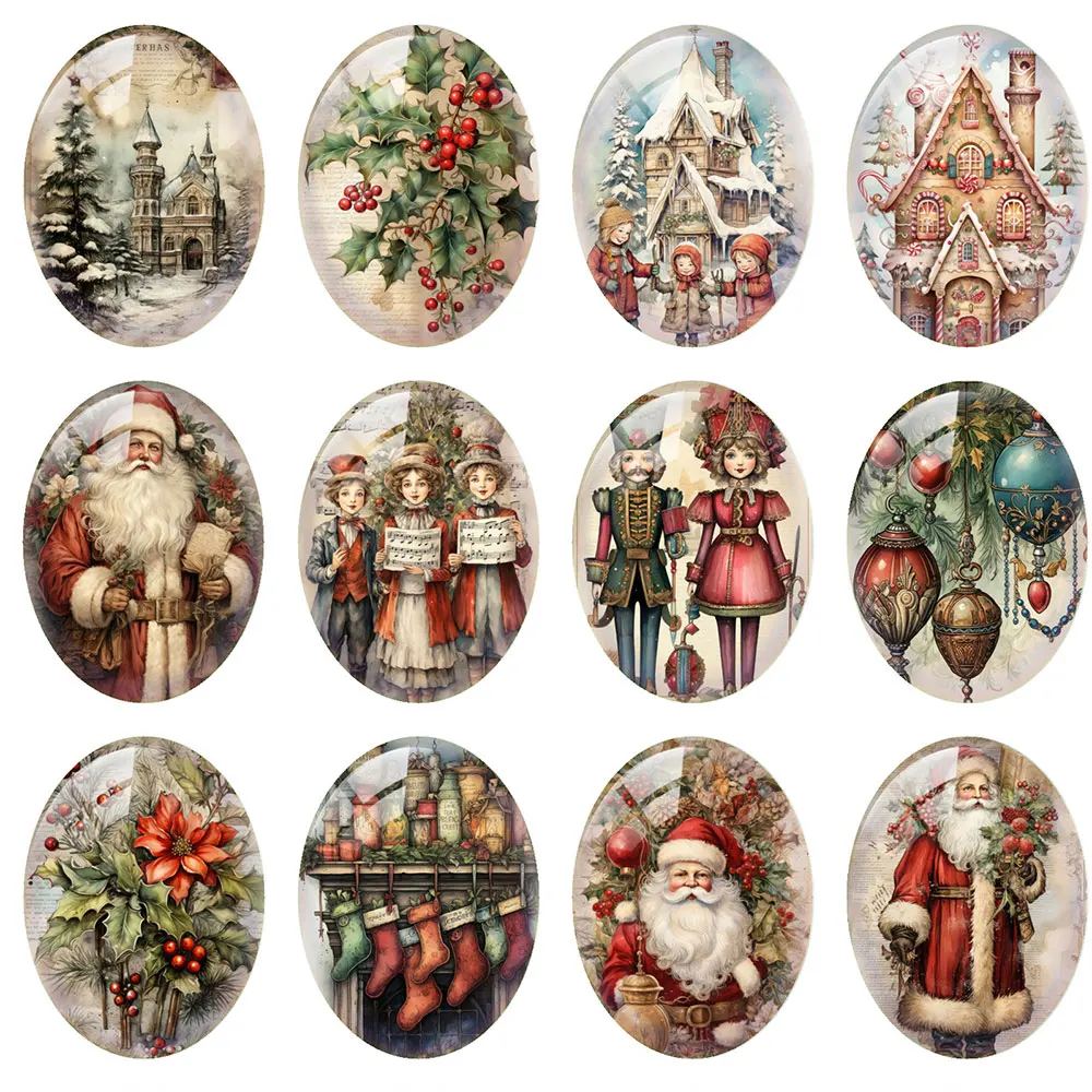 10 шт./партия овальные стеклянные кабошоны с плоской спинкой для изготовления