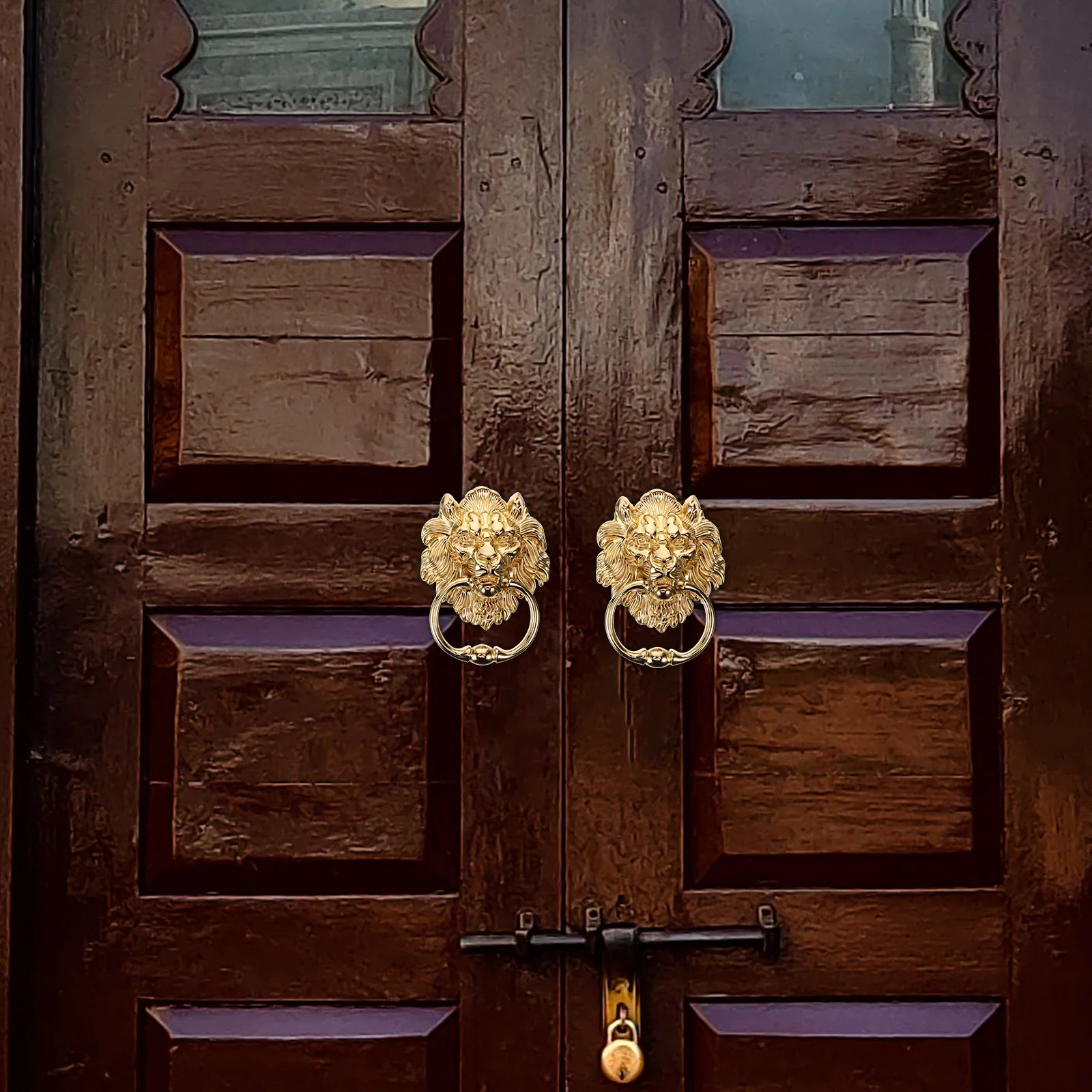 Золотая дверная ручка с головой льва металлические золотые молотки для передних