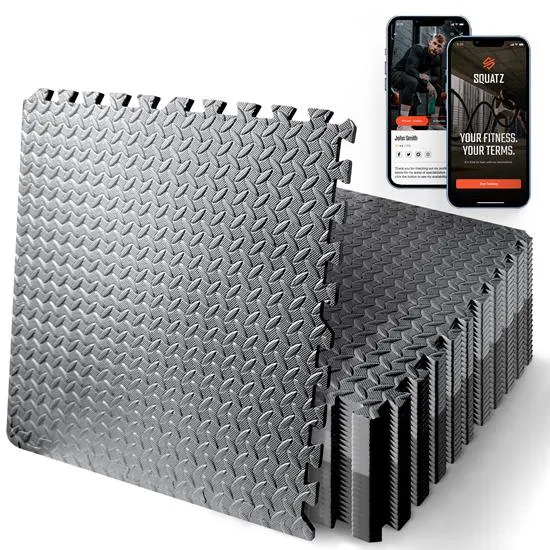 

Thick Puzzle Exercise Mat, 25 Pcs EVA Foam Interlocking Tiles Protective Flooring for Gym Equipment and Cushion for Workouts, Du