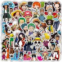 103048pcs one piece cartoon stickers for kids diy skateboard water bottle laptop helmet waterproof anime stickers decals toys
