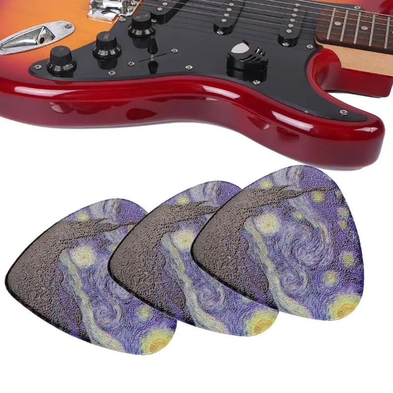

Electric Guitar Picks Thin Medium And Heavy Picks Set With Artistic Star Sky Design Guitar Pick For Bass Acoustic Guitar
