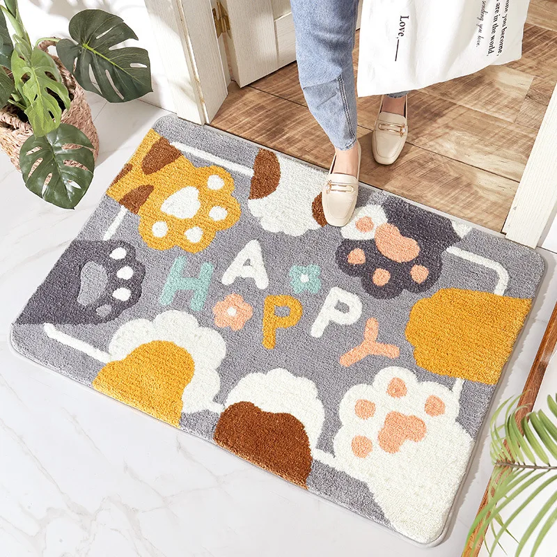 

Entrance Rug Cartoon Machine Washable Thickening Small Floor Mat Absorbent Non-Slip Bottom Polyester Dust Removal Carpet