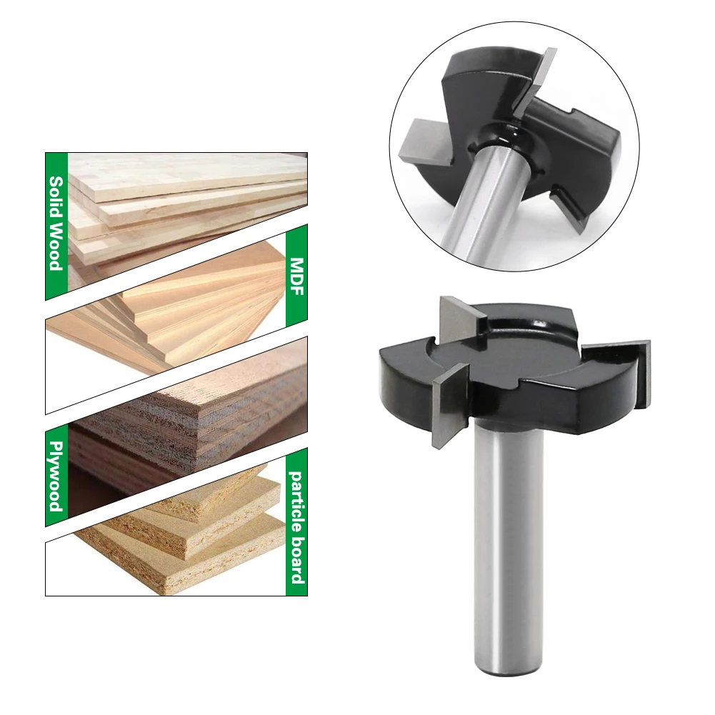 

1/2 Shank CNC Spoilboard Surfacing Router Bit Tools Slab Milling Cutter Planing For Woods Particle Board Steel Sand