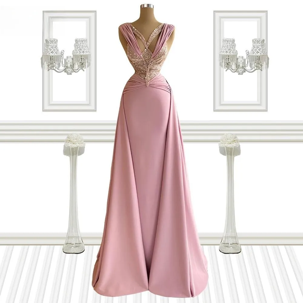 

Robe De Soiree Prom Dresses A-line V-neck Floor Length Lace Long Prom Gown Saudi Arabia Dubai Black Girls Evening Dresses