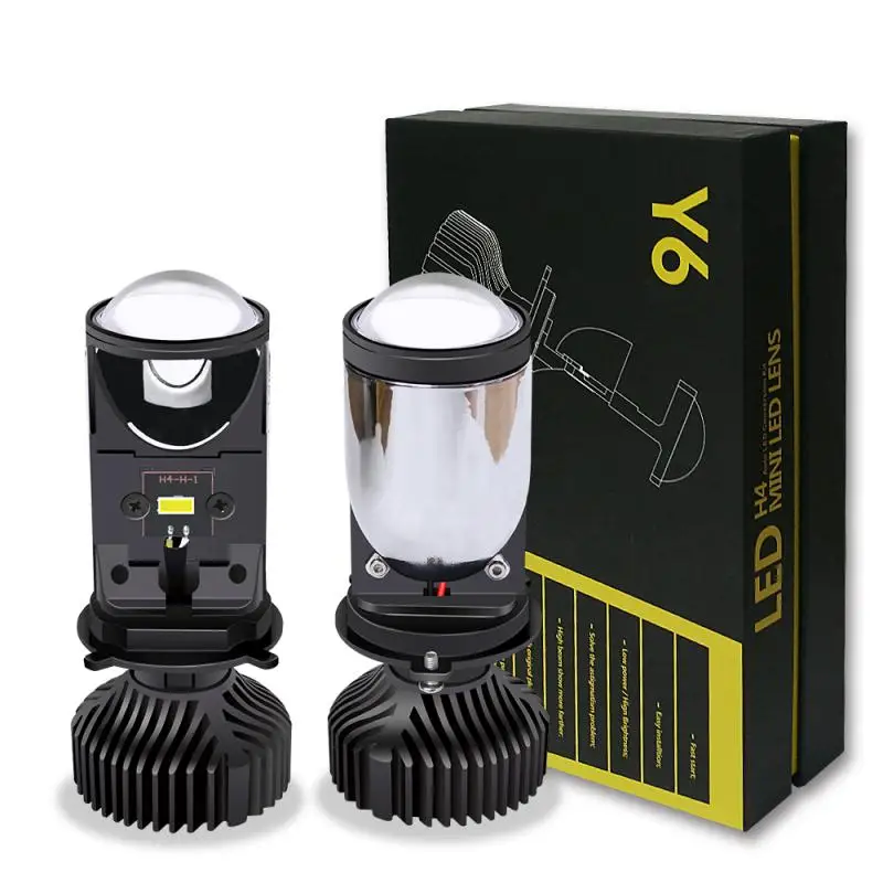 

2pcs Y6D H4 LED Car Headlight Super Bright Mini Canbus 6000K White Auto Fog Lights Bulb 12V 24V 60W 8000LM Day Running Lamps
