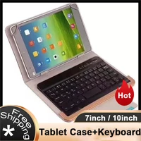 tablet case for 7 inch10 inch tablet pu tablet cover for android ios windows wireless bluetooth keyboard with flip tablet cover