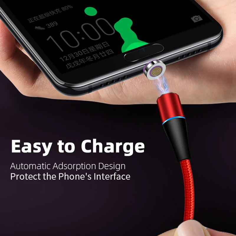 Magnetic USB Type C Cable for Huawei P50 5A Fast Charge for Xiaomi Samsung Macbook OPPO Micro USB Magnet USB Cable for android