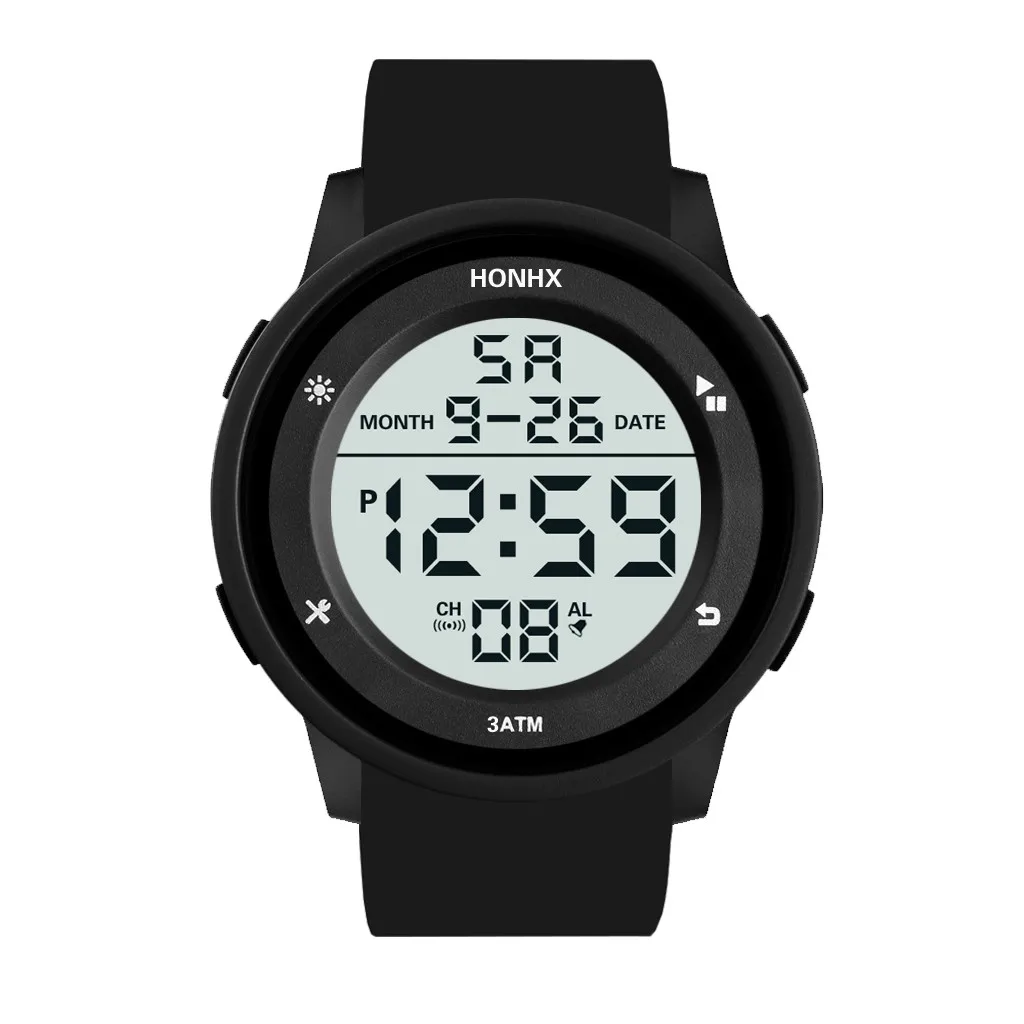 

Fashion Waterproof Men's Boy LCD Digital Stopwatch Date Rubber Sport Wrist Watch relógio masculino часы мужские наручные relojes