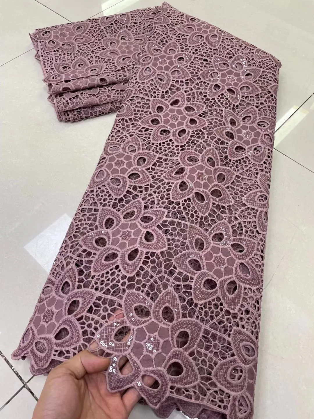 

2023 New Design African Guipure Cord Lace Fabric Swiss Voile Water Soluble Lace French For Women Celebration Party Dresses Sew