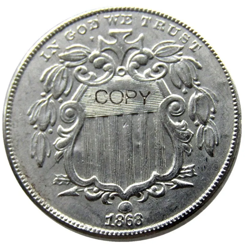 США 1868 щит никель пять центов копия декоративная монета