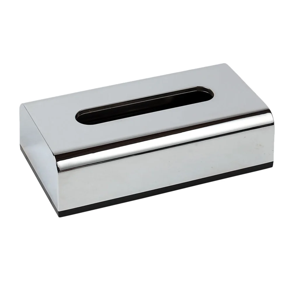 

Facial Tissues Box Silver Plating Paper Container Vanity Tissue Organizer