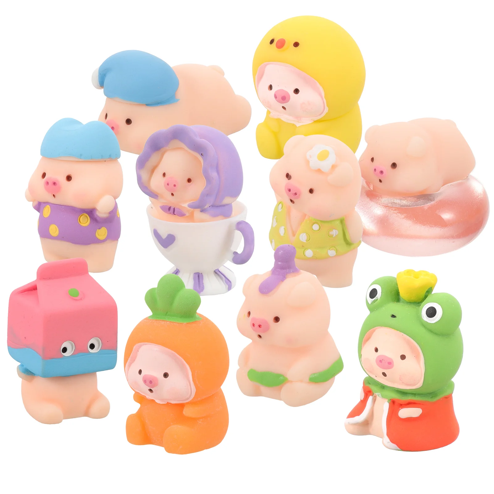 

10 Pcs Bookshelf Piggy Figurine Miniature Figurines Farm Decor Desktop Resin Sculpture Ornaments Small