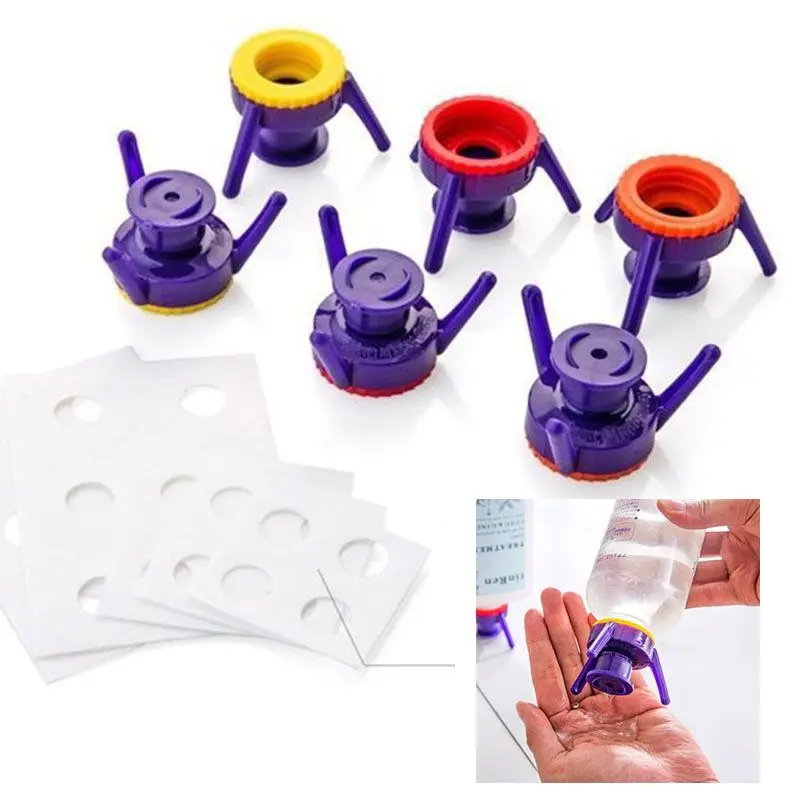 

3Pcs Toss It Bottle Cap Stand Kit Bottle Holder Shampoo Bracket Leakproof Cover Easy Pour Out Thick Liquid Bottle Emptying Kit
