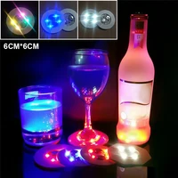 5pcsset led coasters mini glow bottle pad light stickers for party up drink cup mat holder for bar vase led glorifier decoratio