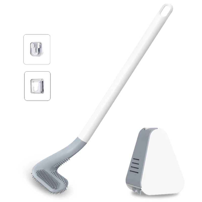 

Long Handle Toilet Brush and Holder Set for Bathroom Clean with Leak-proof Base