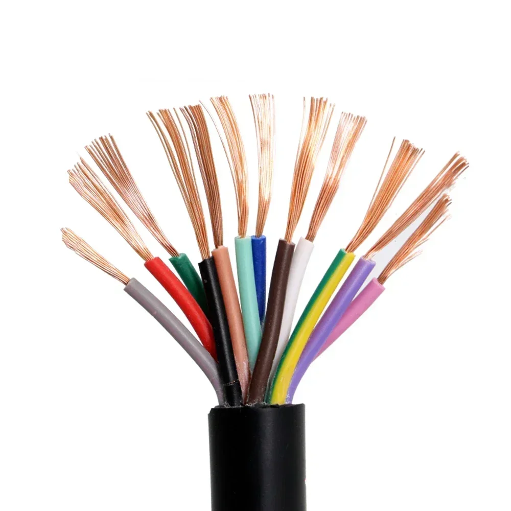 Провод питания 24awg RVV24 Core 0 2 квадратный 12 мм2 300/300 В Кабель-оболочка управления