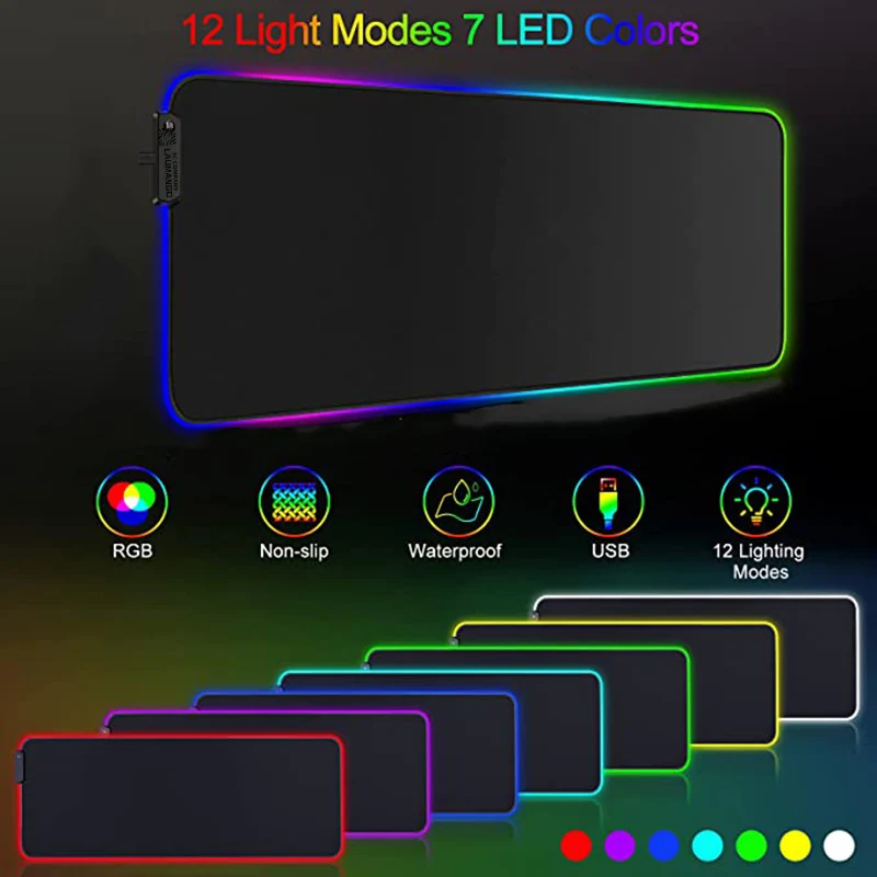 rgb kimetsu no yaiba demon slayer mouse pad anime xl pc gamer keyboard desk mat gaming accessories carpet kawaii laptop mousepad free global shipping