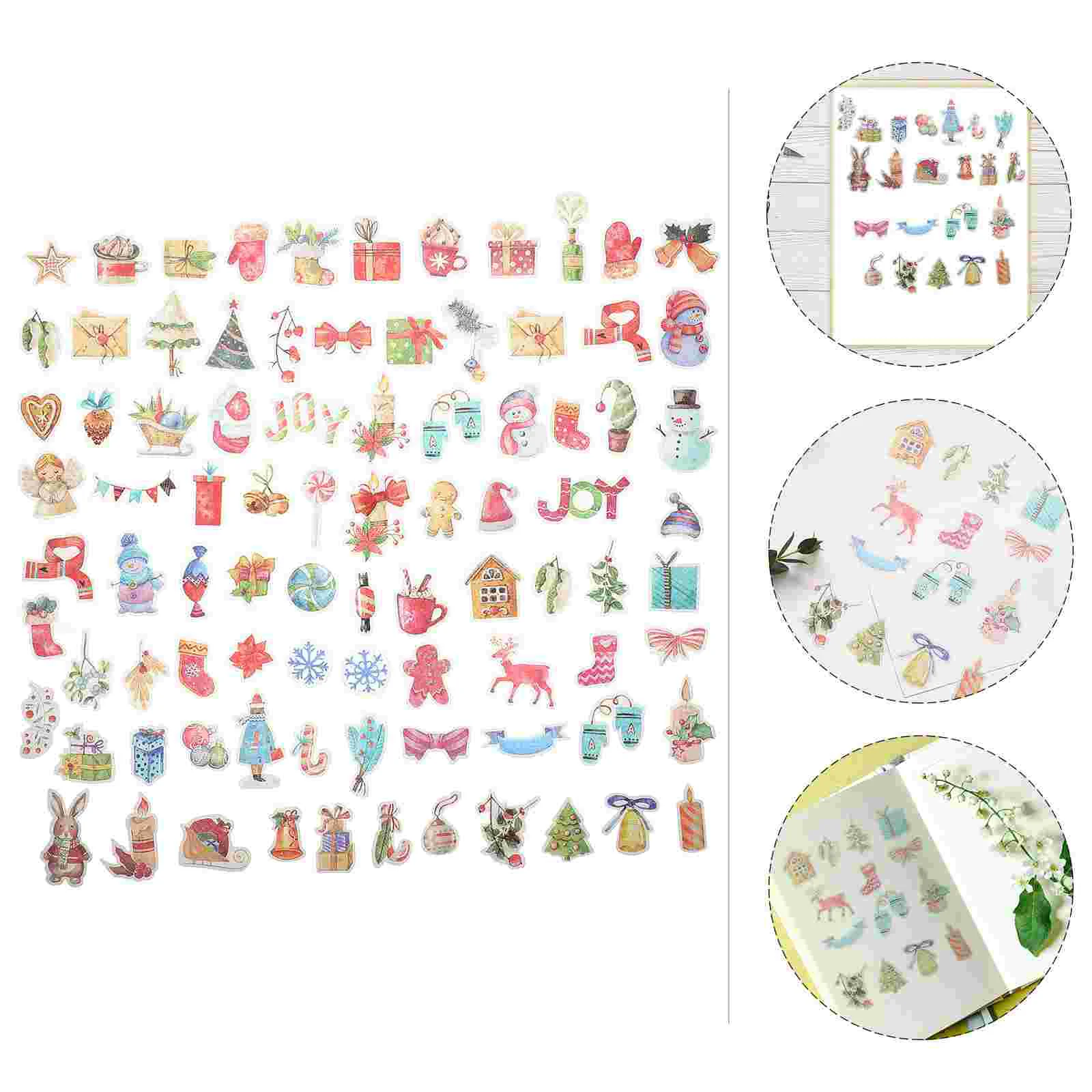 

4 Sets Self-adhesive Lovely Christmas Xmas Patterns Sealing Stickers Label Stickers