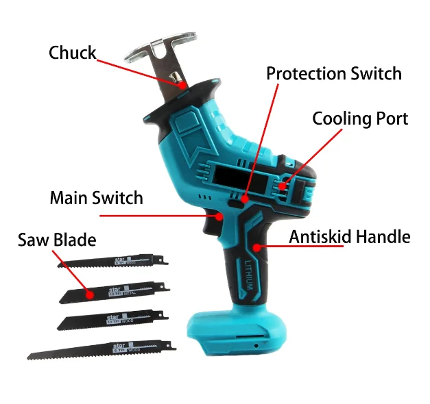 Аккумуляторная электрическая беспроводная сабельная пила Makita 18 В