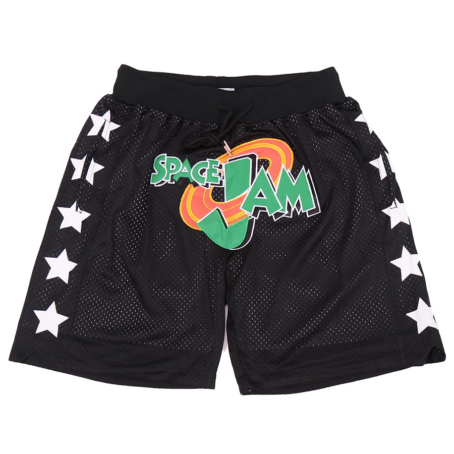 

BG Basketball Shorts SPACE JAM Zip Four pockets Sewing Embroidery Outdoor sports ventilation Beach shorts black 2023 new