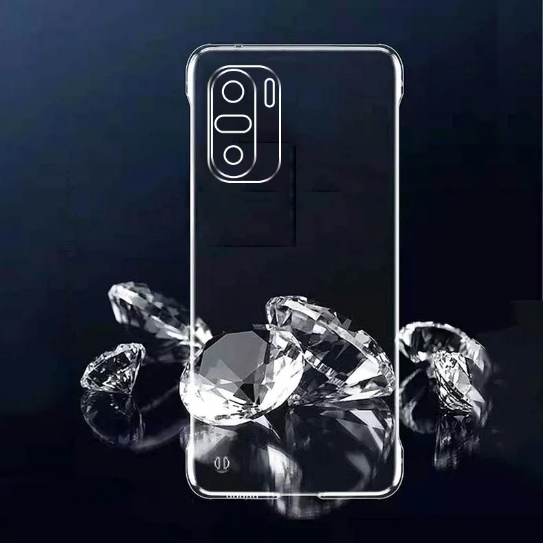 

2Pcs Ultra Clear Thin Frameless Case For Xiaomi Poco F3 X3 GT M3 X2 F2 M2 Pro PC Shockproof Camera Protector Cover Shell DIY