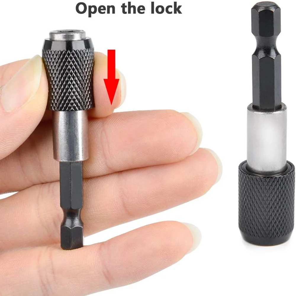 

6mm 60-150mm Hex Shank Bit Extension Screw Electric Drill Tip Drill Screw Tool Bit Holder Quick Release Conversion Post