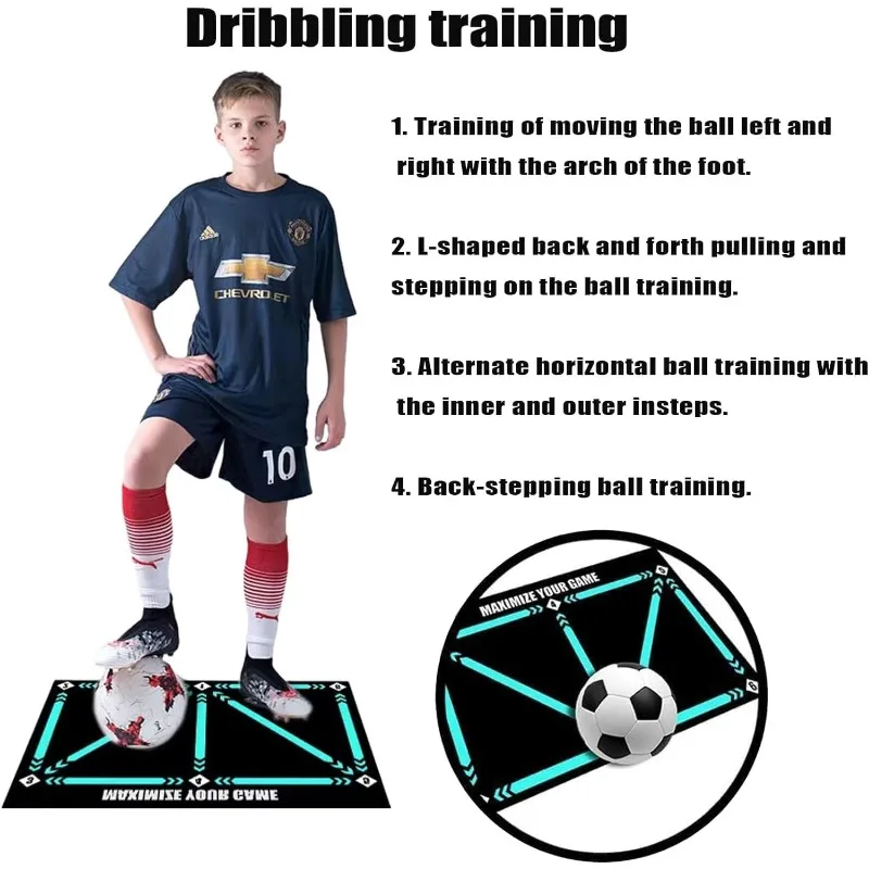 Футбольный тренировочный коврик 40x60 см нескользящий регулируемой формы для