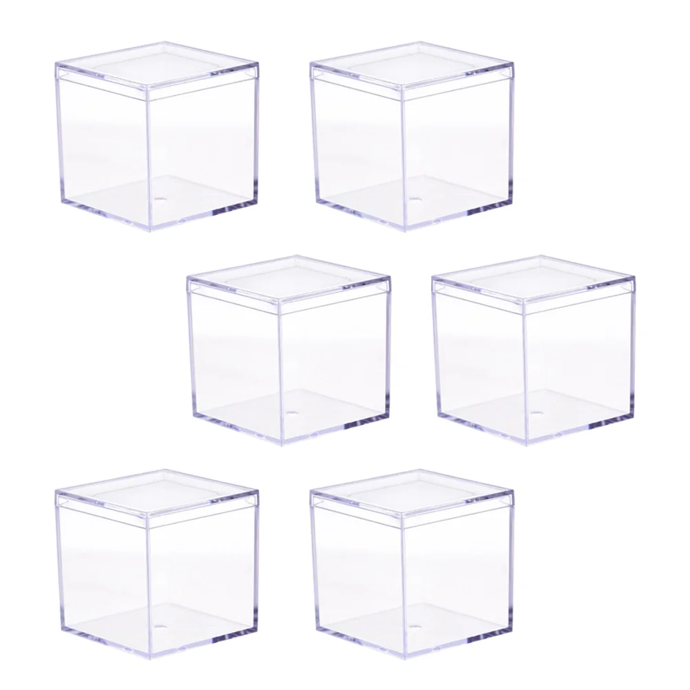 

Box Candy Gift Acrylic Clear Jewelry Containers Cube Squareparty Boxes Wedding Display Storage Favor Tinylids Wrapping Packing