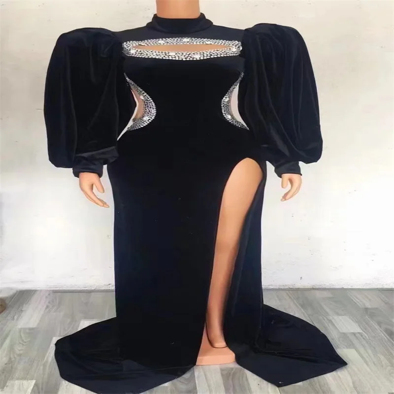 

H586 Black Trailing Dress Jumpsuit Host Music Festival Singer Grace Violin Playing Show Awards Ceremony Nightclub Singer Perform