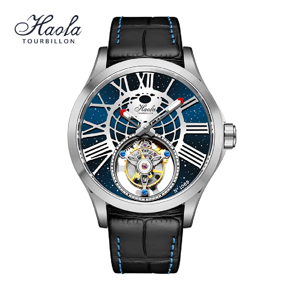 

Haofa Men Luxury Manual Tourbillon Skeleton Mechanical Wristwatches Sapphire Business Flying Tourbillon Watch For Men Fashion