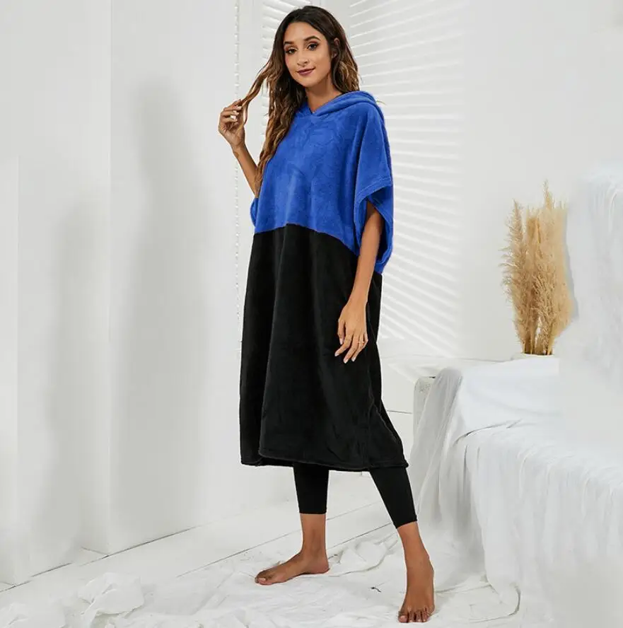 Дизайнерское Фланелевое пончо для серфинга Сменное полотенце Халат с капюшоном