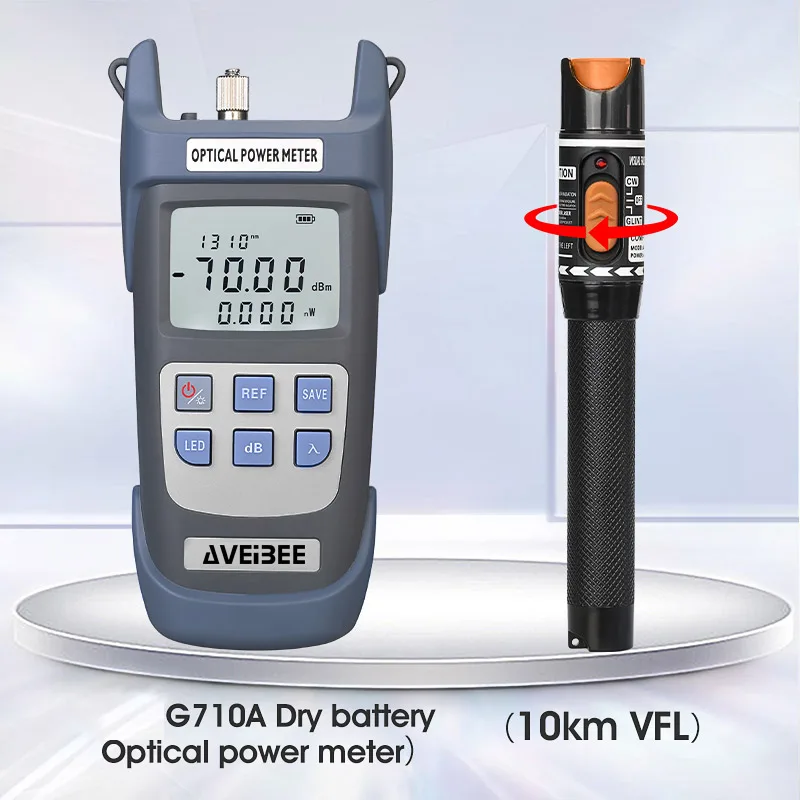 19pcs/set FTTH Fiber Optic Tool Kit with Fiber Cleaver -70~+10dBm Optical Power Meter Visual Fault Locator 10mw
