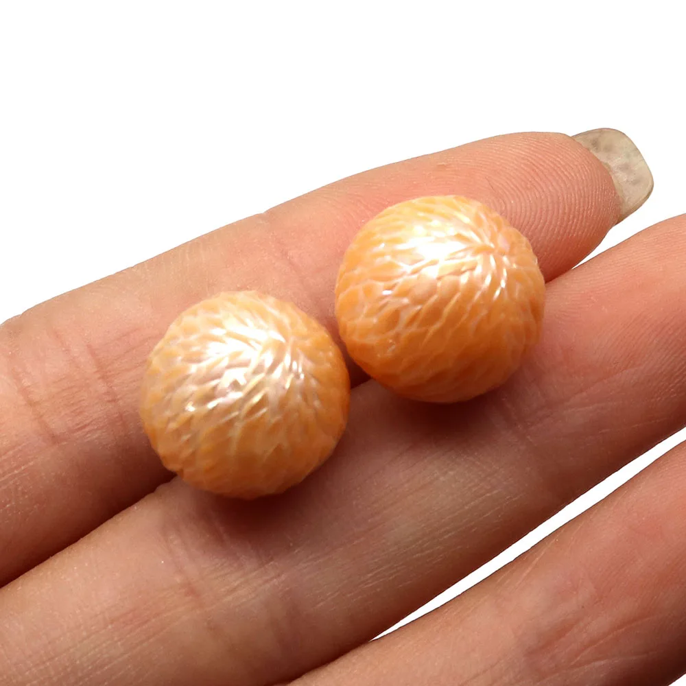 Carved Dragon Scale Natural Freshwater Pearl Dragon Scale Aperture Free Pearl Jewelry DIY Necklace Earrings High Quality Jewelry