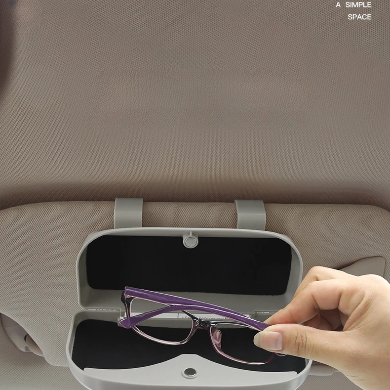 

Car Glasses Case Clip Sunglasses Storage Box ABS Material Auto Interior Accessories Glasses Holder Car Sunglasses Holder
