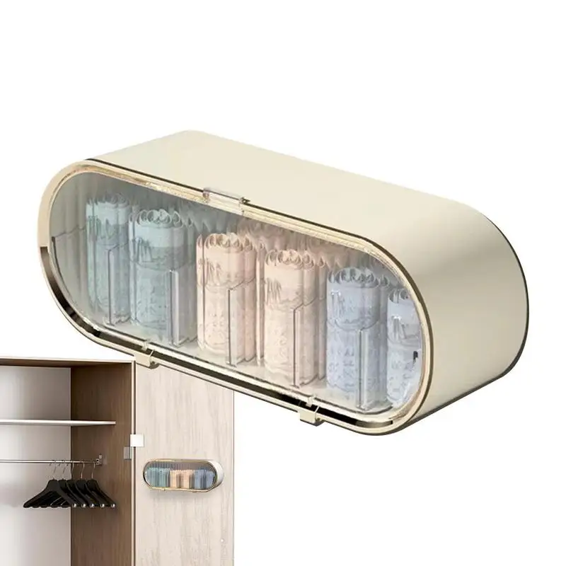 

Sock Underwear Organizer Dividers Wall Mount Storage Drawer Box Adhesive Large Capacity Closet Basket Bins Countertop & Wall